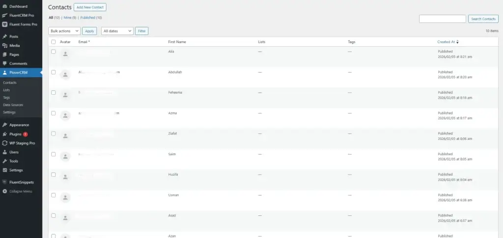 Forms automatically create contacts from website inquiries 1 - Plover CRM